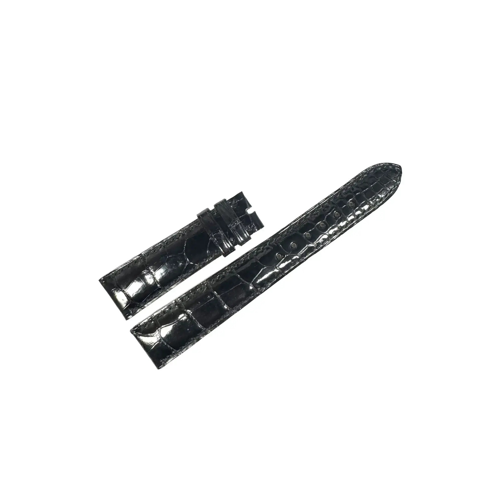 Genuine Patek Philippe 19-16mm Black Leather Watch Band