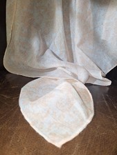 Semi-Sheer Peach Light Cotton/Chiffon Scarf w floral design 41" X 6' Very Nice 