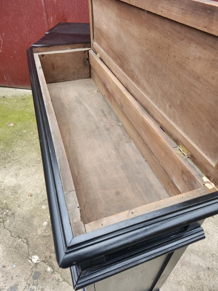 Антикварный резной азиатский черный шкаф с секретными отделениями. Около 1900 г. - Изображение 4 из 4