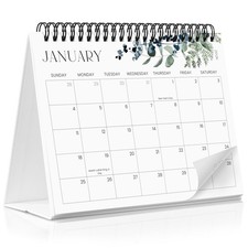 Aesthetic Desk Calendar 2026-2027 - Runs from January 2026 until July Green