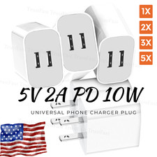 Dual Port USB Wall Plug PD 10W 5V 2A Outlet Charger Block Adapter For iPhone Lot