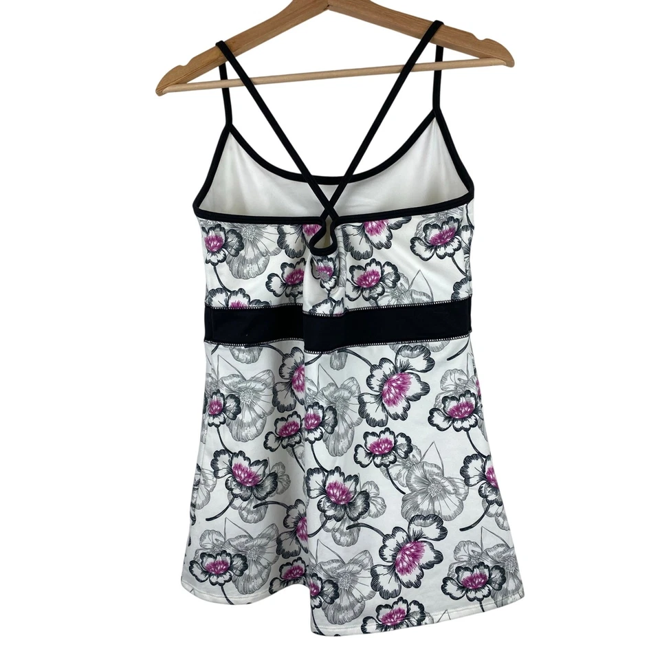 Camiseta sin mangas Soybu para mujer talla XL ajuste zen crema negro rosa floral Foto 4 de 4