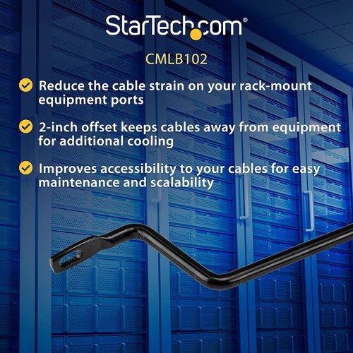 StarTech.com Horizontal Lacing Bar w/ 2 inch Offset at 75 Degrees- Server Rack C - 第 4/5 張圖片