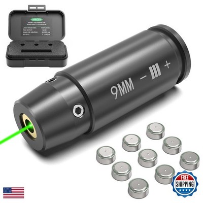 Feyachi Bore Sight 9mm Green Laser Zeroing Boresighter 3 Sets Batteries (grey)