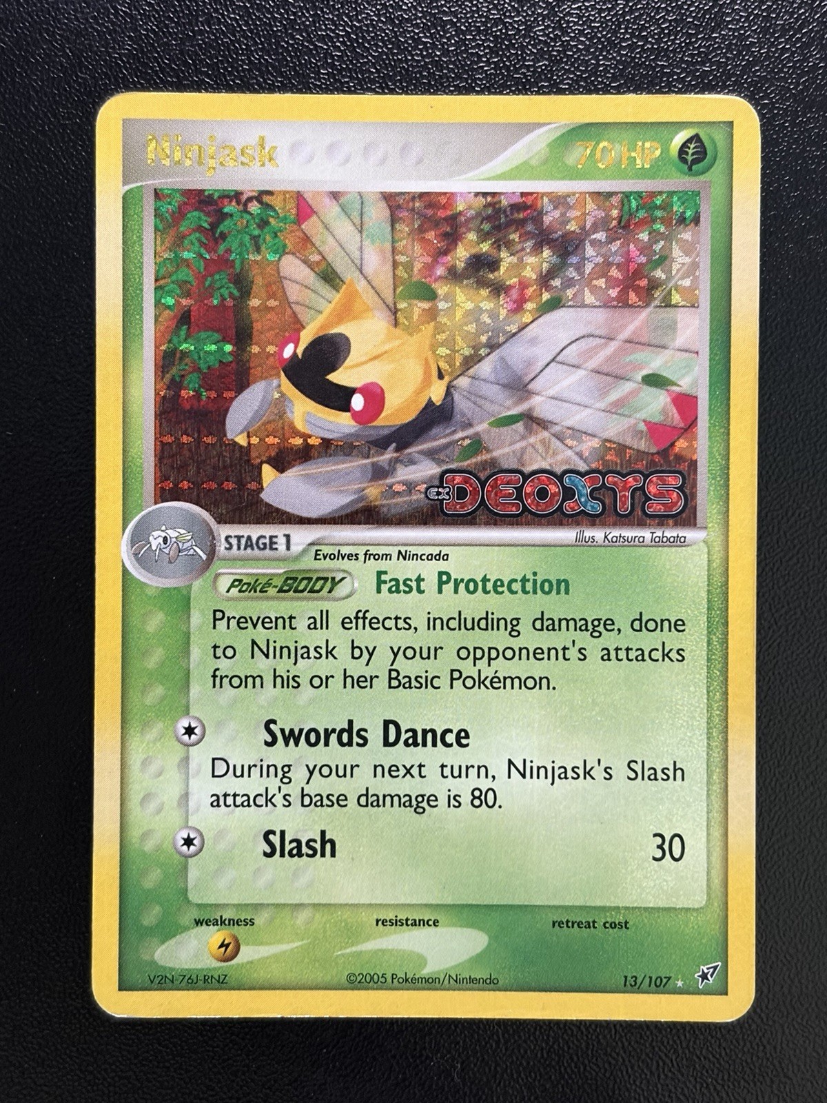 2005 NINJASK Pokemon Card #13 13/107 EX Deoxys Reverse Holo Stamped MP / HP