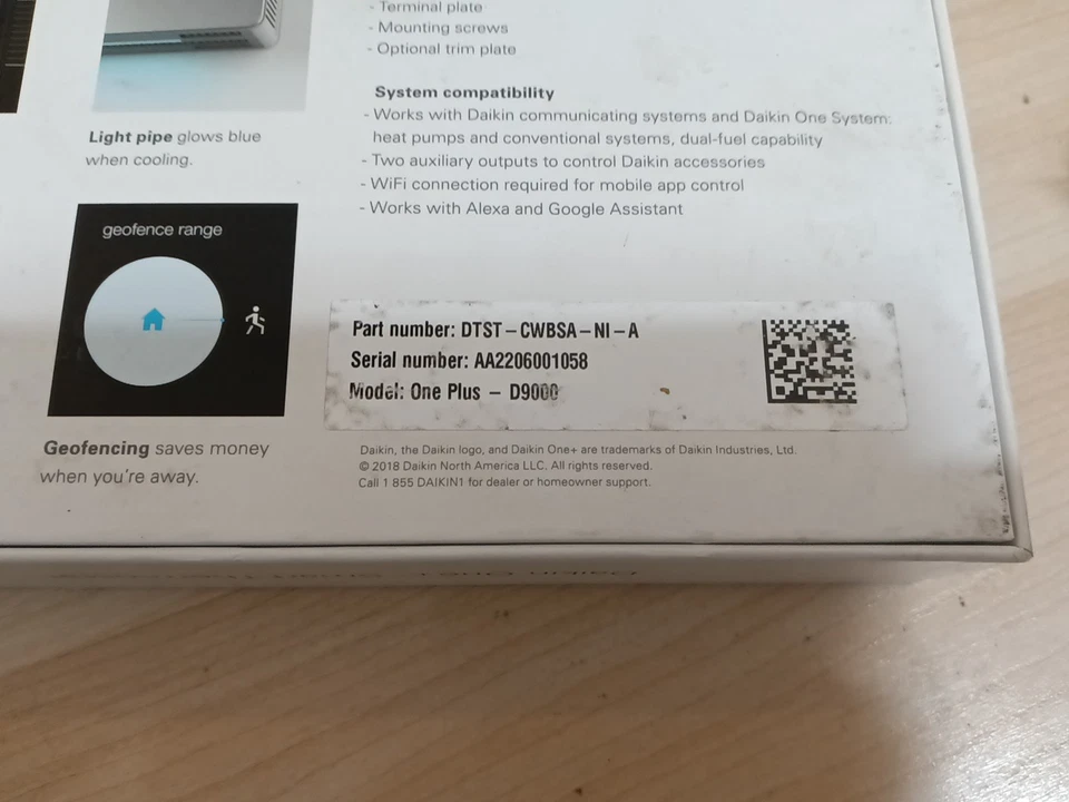 Daikin One+ Thermostat Programmable Auto Switching - D9000 - Image 3 of 4