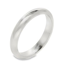 18ct White Gold Ladies 3mm D Shape Wedding Ring