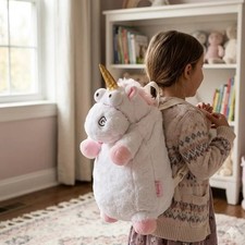 New Despicable Me Unicorn Plush Backpack Soft Stuffed Animal School Bag Gift