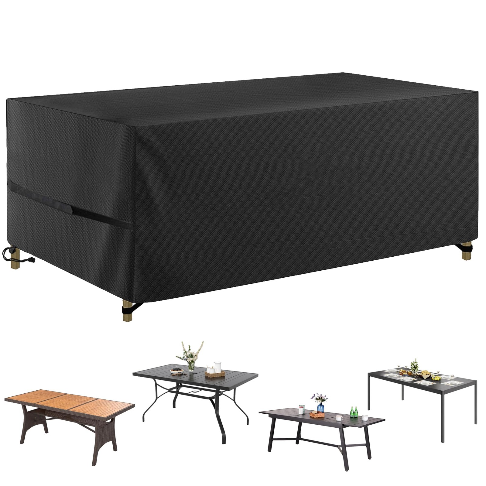 Patio Table Covers, Rectangular Outdoor Dining Table Cover, 