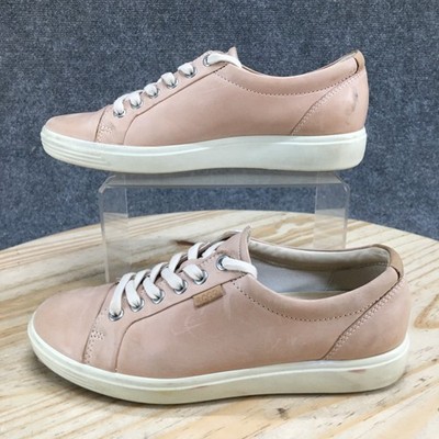 Ecco Shoes Womens 7 Soft 7 Sneakers Pink Lace Up Low Top Casual Comfort Flats