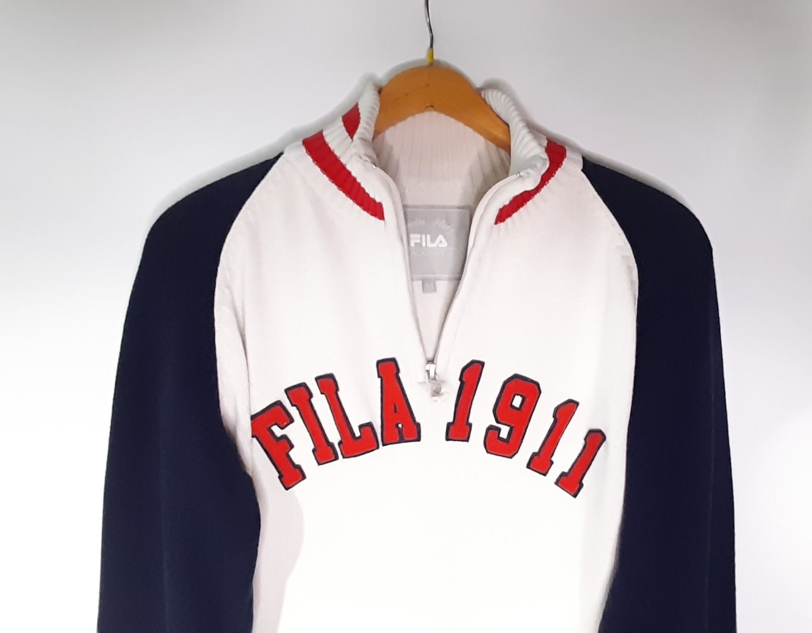 MAGLIA MEZZA ZIP FILA UOMO TG.M VINTAGE.