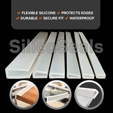 Edge Strip Silicone Rubber Edging Panel Seal Trim | Colour = Transparent White