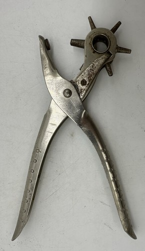 C.S. Osborne Vintage 6 Hole Rotary Punch Pliers Made In England  Leather Tool