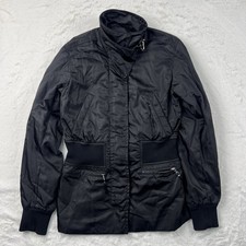 Prada Womens Black Nylon Jacket Size M Lightweight Designer Zip