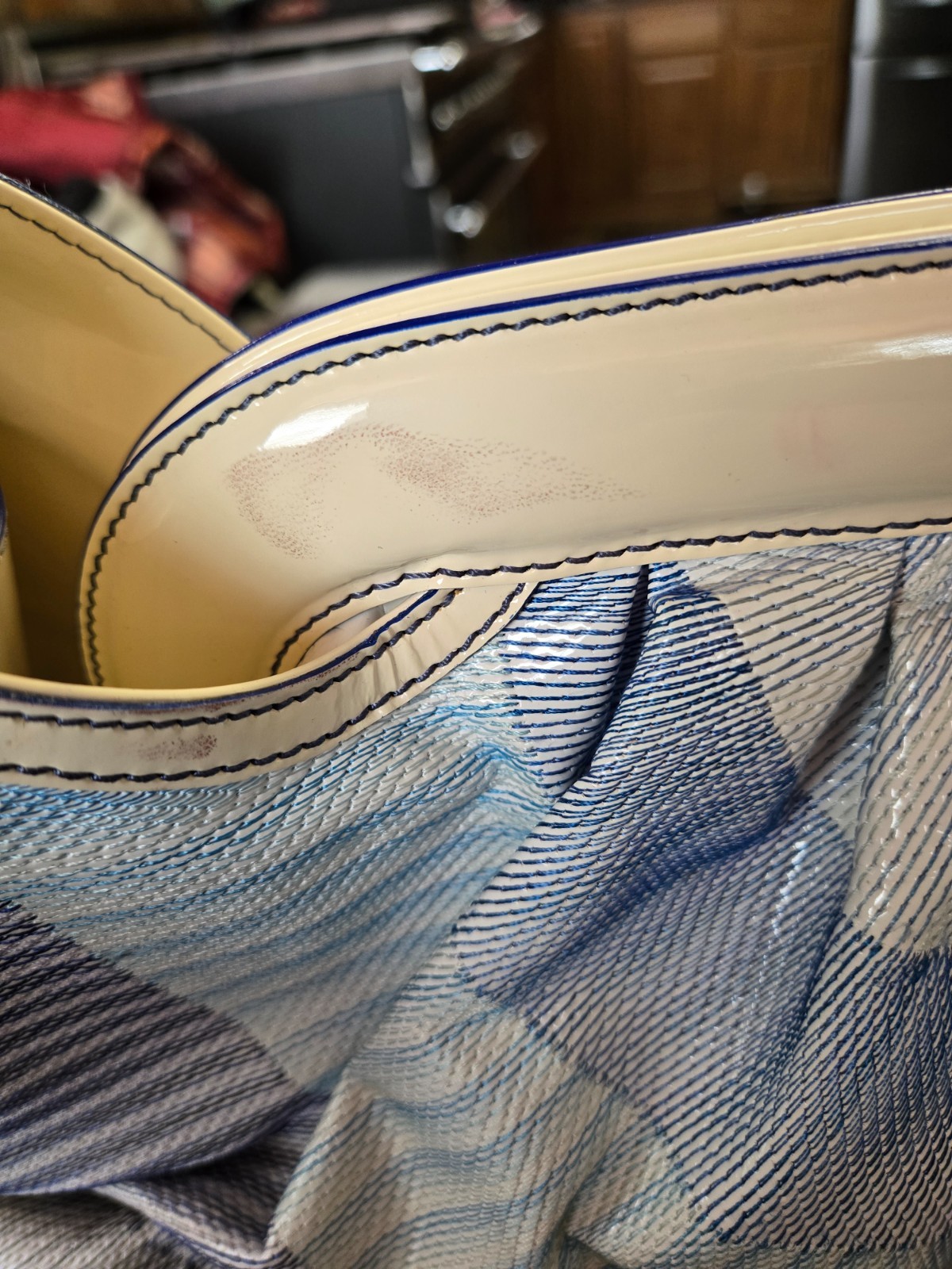 Authentic women's Fendi handbag blue & white thumbnail 10