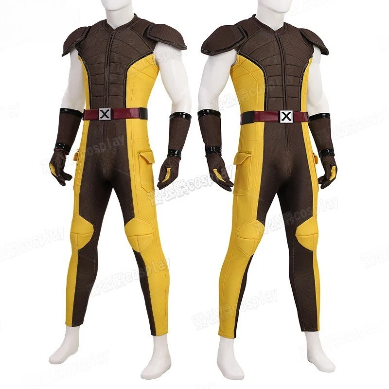 Deadpool 3 Wolverine Marrón Disfraz Cosplay Hombres Sin Mangas Conjunto Regalo Halloween Foto 3 de 4