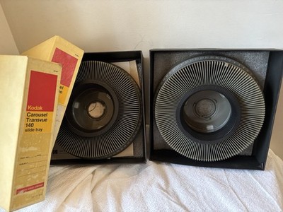 Kodak Carousel 140 Slide Tray In Original Factory Box + Manual Set  Of 2 Vintage