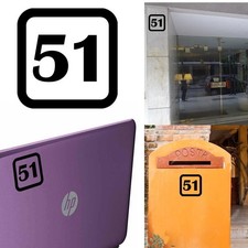 Sticker Vinyl Number 51 Version v1sq