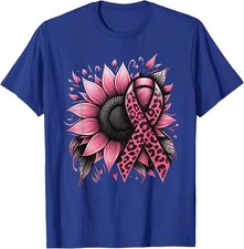 Sunflower Pink Robbon Breast Cancer Awareness  Unisex T-Shirt