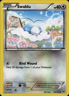 Pokemon TCG Card Swablu Colorless Normal XY - BREAKthrough BKT 124/162