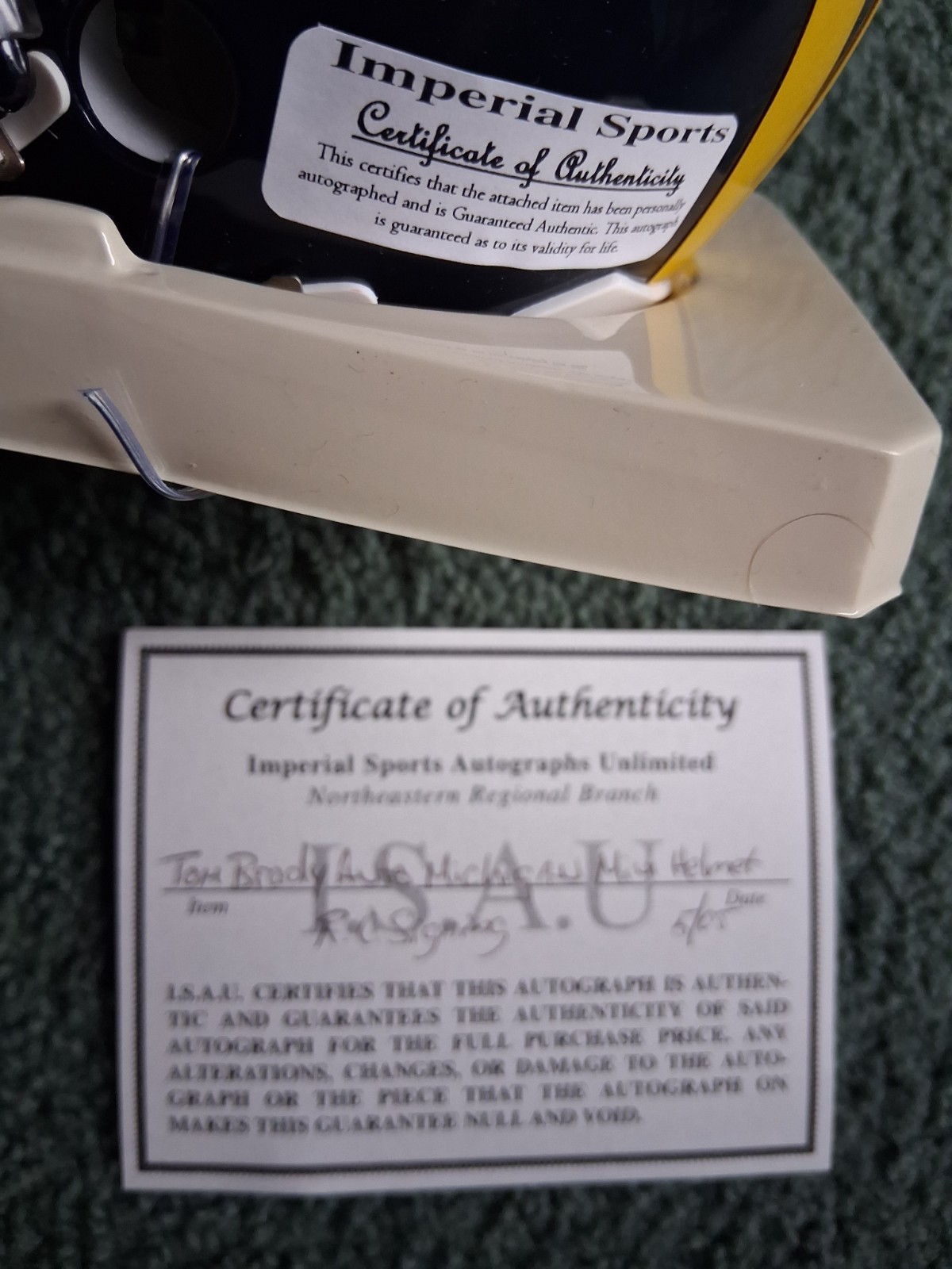 TOM BRADY AUTO AUTOGRAPH SIGNED RIDDELL MICHIGAN MINI-HELMET w/COA view 4