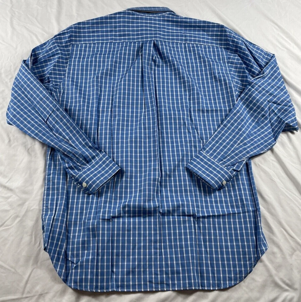 Camisa Fil A Fil Adulto Talla 40 Cuadros Azul París Francia Manga Larga Botón Para Hombre Foto 2 de 4