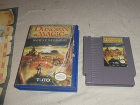 NINTENDO NES GAME CARTRIDGE DUNGEON MAGIC SWORD OF ELEMENTS W POSTER MAP TAITO  
