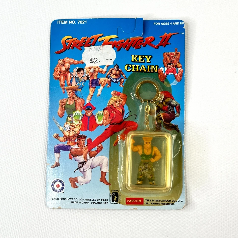 Vtg Street Fighter II Keychain X 5 | 1992 | Brand New & Sealed | Placo Toys - Image 4 of 4