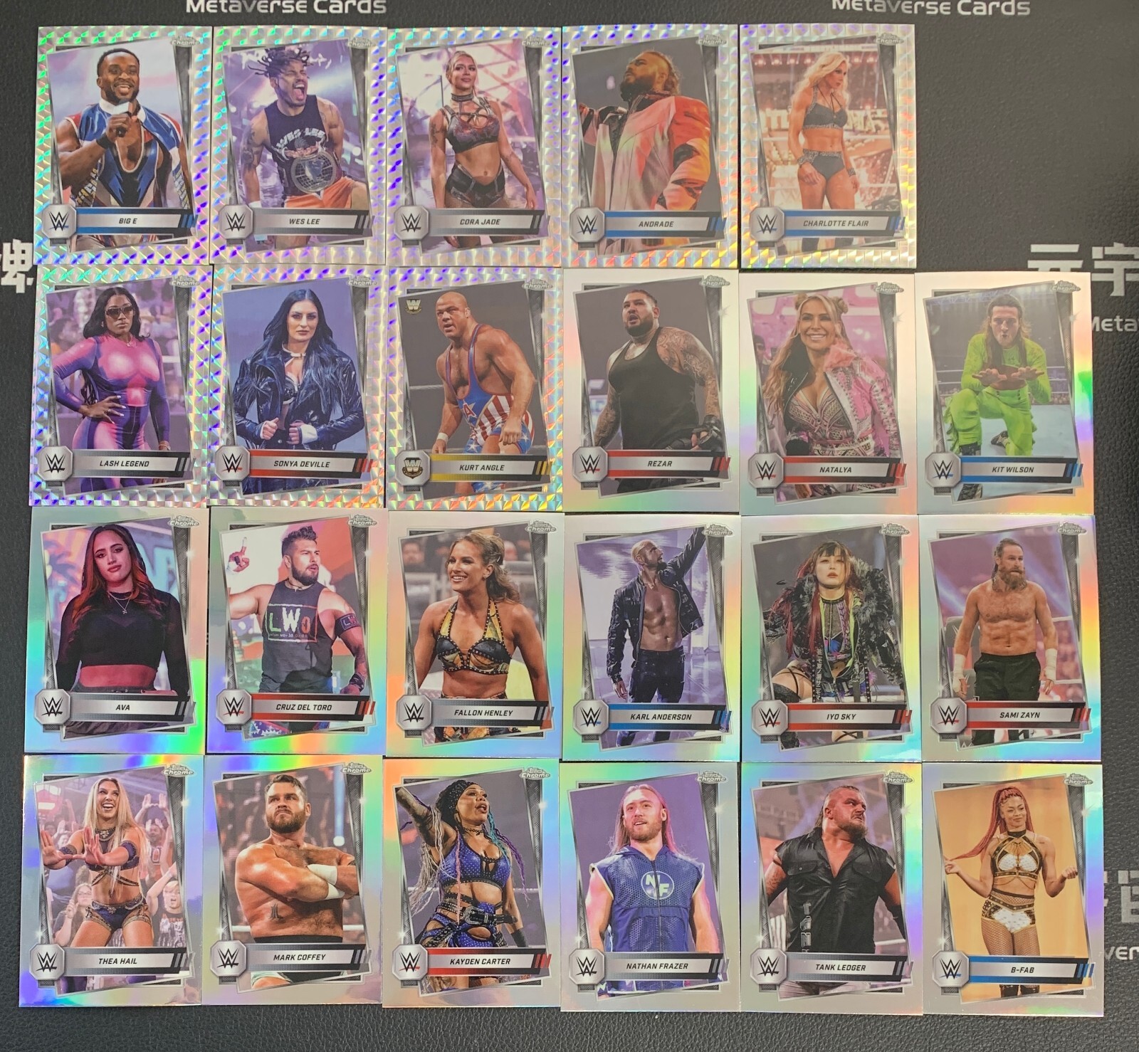 2025 Topps Chrome WWE Rezar Kurt Angle Natalya Andrade Geometric Lot*23