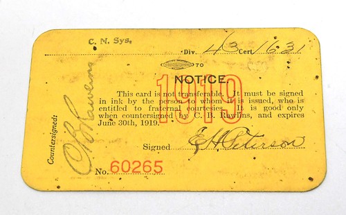 VINTAGE 1919 ORDER OF RAILROAD TELEGRAPHER ANNUAL CARD - Picture 2 of 3