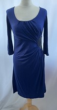 Dress Size S Blue Long Sleeve Short Fitted Viscose Blend Stretch Womens