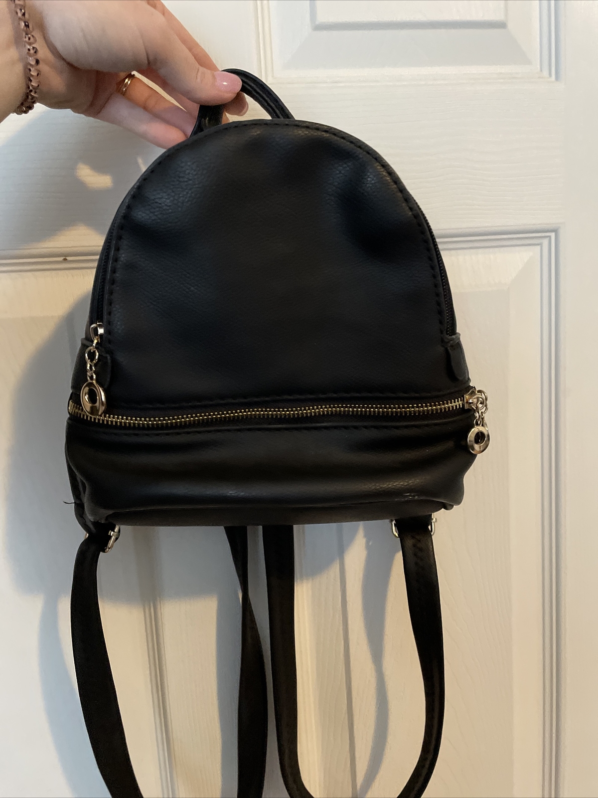 Stone Mountain Black Leather Backpack 