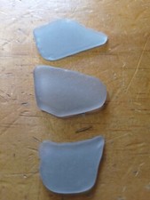  3 PIECES  GRAY GENUINE BEACH SEA GLASS NATURAL SURF