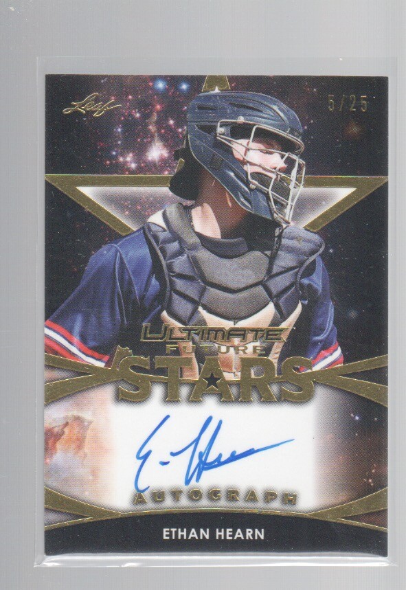 ETHAN HEARN 2021 LEAF ULTIMATE FUTURE STARS GOLD AUTO CARD #FS-EH1 /25