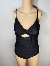 NWT Cupshe Womens One Piece Swimsuit Size MEDIUM BLACK