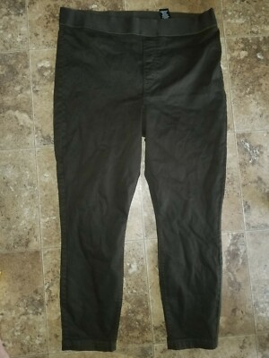 Womens David Bitton Buffalo Pull On Skinny Jeans Green High Rise Pull On Medium 