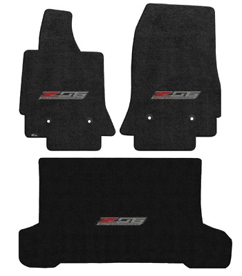 Lloyd Mats C7 Corvette Stingray Z06 Logo 3 Pc Ebony Mats (2015-2019 Convertible)