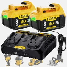 20 Volt for DeWalt 20V Max 6.0AH 8.0AH Lithium Battery / Charger DCB206 DCB205-2