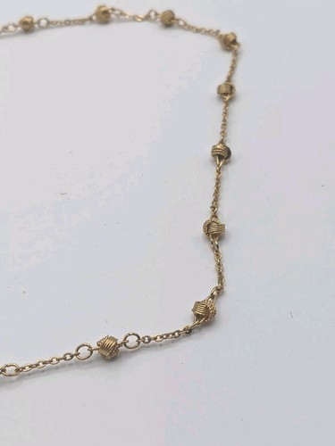 Collar Gargantilla Love Knot Station Tono Dorado Cadena Vintage 15" - Imagen 5 de 6