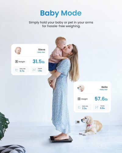 RENPHO Bluetooth Body Fat Scale, Smart BMI Scale Digital Bathroom Weight Scale, - Picture 2 of 7