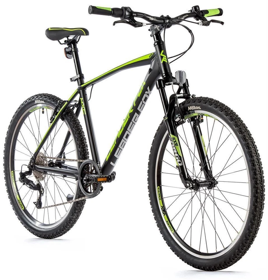 26 Zoll Alu Jugend Fahrrad Leader Fox MXC MTB S-Ride 8 Gang Schwarz Grün Rh 36cm - Bild 1 von 1