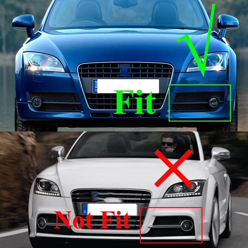 Cubierta de rejilla de luz antiniebla delantera para Audi TT 8J 2006-2014 NIDO DE ABEJA HEX estilo brillante Foto 2 de 4