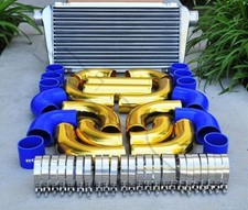 12 Pcs 3 Polished Intercooler Gold Piping Blue Silicone Coupler Clamp Kit 12 Pcs 3 Polished Intercooler Gold Piping Blue Silicone Coupler Clamp Kit