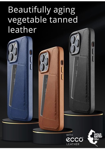 iPhone 15, 14 Pro Max Real full leather Wallet case-Black - Picture 4 of 4