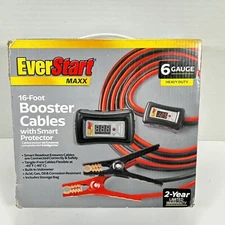 New EverStart Maxx 16Ft 6 Gauge Booster Jumper Cables with Smart Protector
