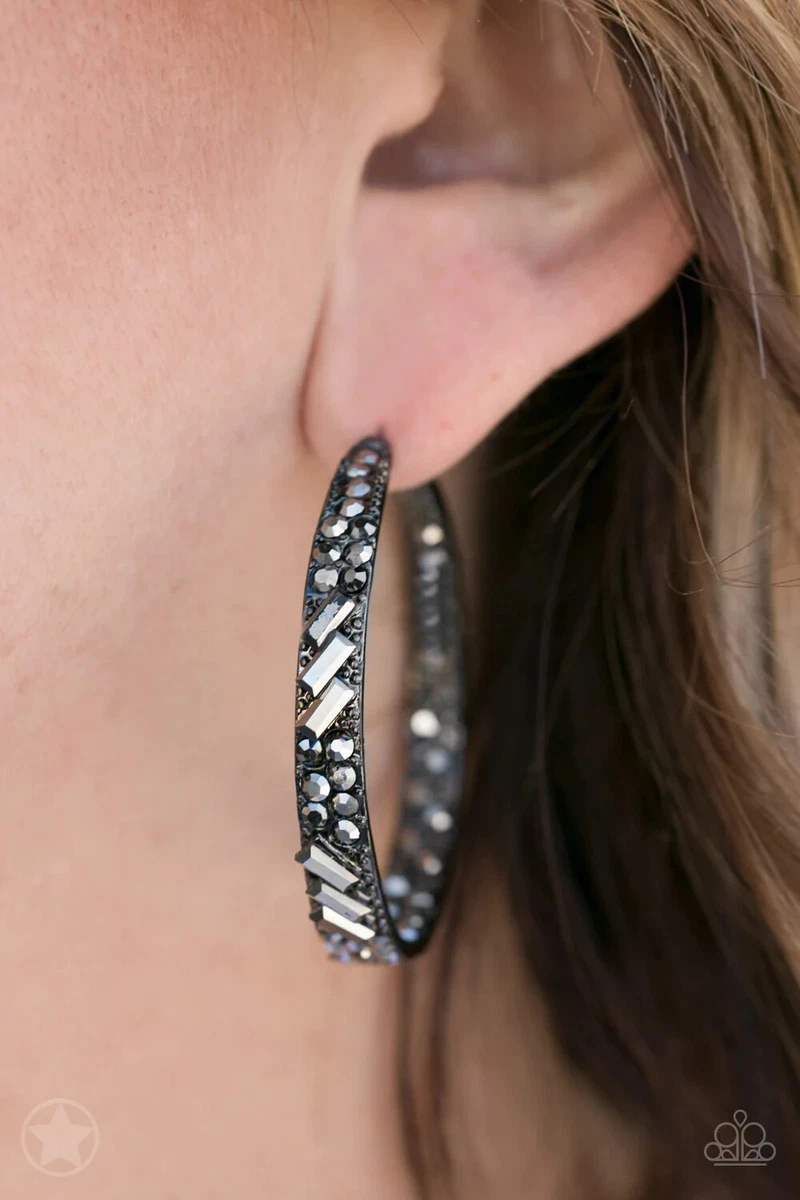 Gunmetal on sale hoops paparazzi