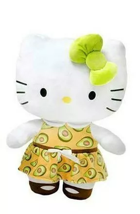 large 10.5 inch Hello Kitty Avocado Dress Plush Toy Doll NEW.