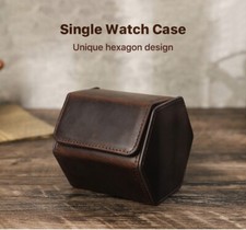 Hexagon Design Leather Single Watch Case Storage Box Carry Holder Apple Watch