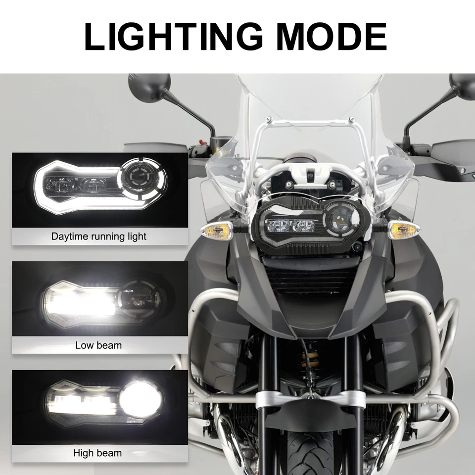 Proyector de aluminio faros LED de alto/bajo haz DRL para R1200GS Adventure 2005-2013 Foto 4 de 4