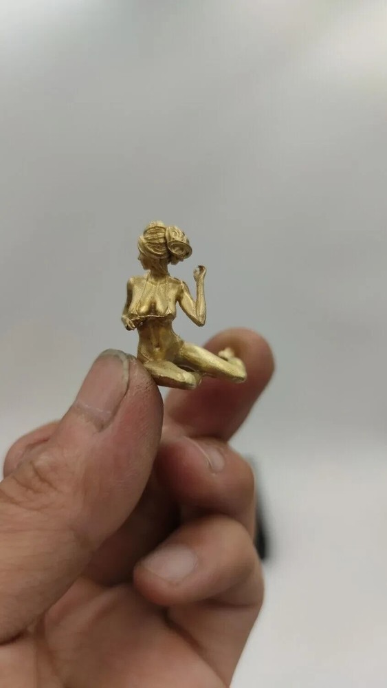 Chinese Bronze Copper Statue Hand Carved Sexy Beauty Girl Figurine Model Statue